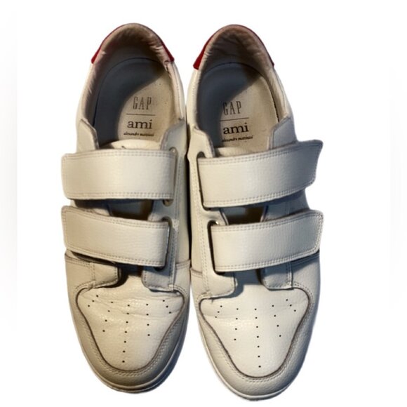 Ami Paris x GAP x GQ collab white red Velcro trendy stylish sneakers 11 - Picture 3 of 7